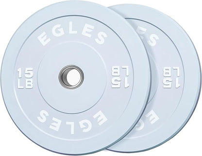EGLES Vibrant Colorful Olympic Weight Plates, Rubber Barbell Plates, 2-inch Standard Virgin Rubber Bumper Plate 10 15 25 35 45LB for Home Gym Weightlifting, Strength Training, Fit Workouts