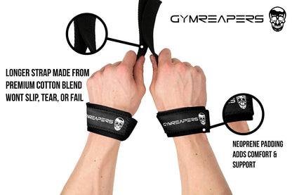 Gymreapers Lifting Wrist Straps for Weightlifting, Bodybuilding, Powerlifting, Strength Training, &