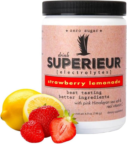 Superieur Electrolytes?“Plant Based Electrolyte Supplement w/Sea Minerals for Hydration & Recovery?“Keto Friendly, Non-GMO, Zero Sugar, Vegan Healthy Sports Drink Powder?“Strawberry Lemon(70 Serv)