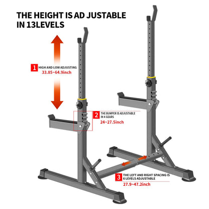 K KiNGKANG Squat Rack, 600lbs Adjustable Barbell Rack for Home Gym