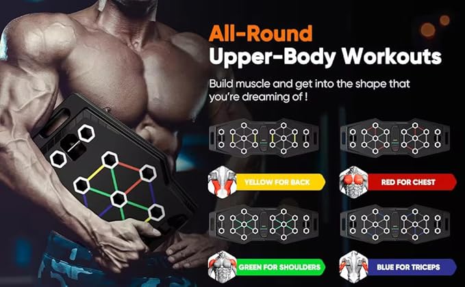 Push Up Board, Portable 25-In-1 Push up Board for Men, | Pilates Bar & Fitness Accessories with Resistance Bands & Ab Roller Wheel, Professional Strength Training Equipment For Man and Women