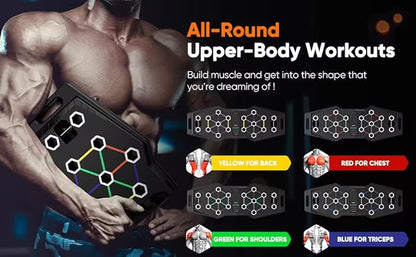 Push Up Board, Portable 25-In-1 Push up Board for Men, | Pilates Bar & Fitness Accessories with Resistance Bands & Ab Roller Wheel, Professional Strength Training Equipment For Man and Women