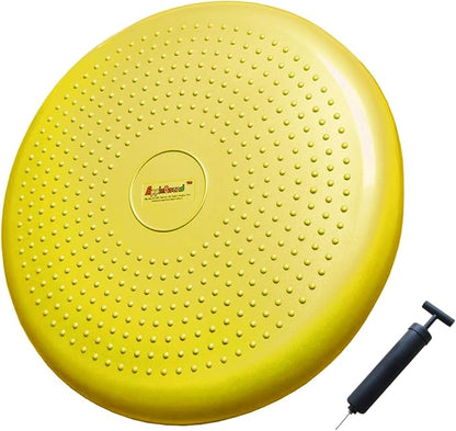 AppleRound Inflated Wobble Cushion with Hand Pump, Air Stability Board (Extra Thick), Core Balance Disc for Adults, Sensory Wiggle Seat for Kids, Flexible Seating for All Age, 13.5in / 34cm Diameter