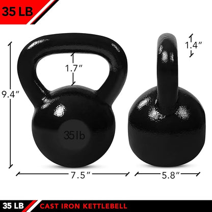 JFIT Kettlebell Weights Cast Iron, 35 LB