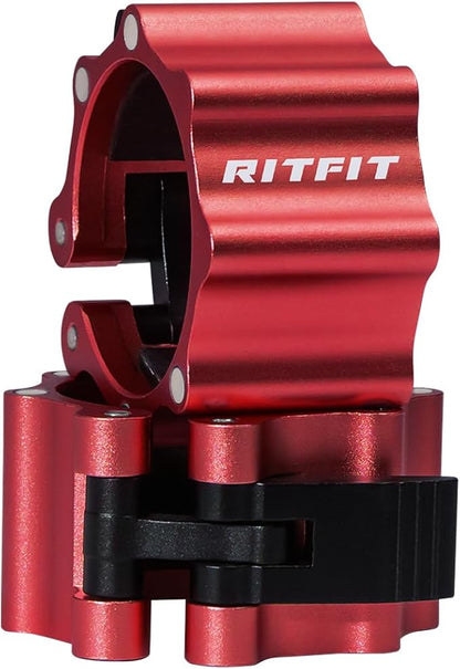 RitFit 2-Inch Magnetic Barbell Collars Locking Clamps - Heavy Duty Aluminum Alloy, Quick Release with Non-Slip TPR Pads for Olympic Weightlifting Powerlifting Training (Pair)