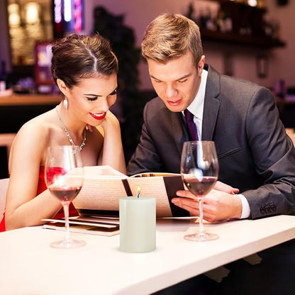 2x3 Inch Ivory Pillar Candles Small Unscented Dripless 24 Hours Column Candles for Dinner Table Christmas Wedding Home Relaxation Spa Church, 4 Packs, IVORY-2X3INCH-4PCS