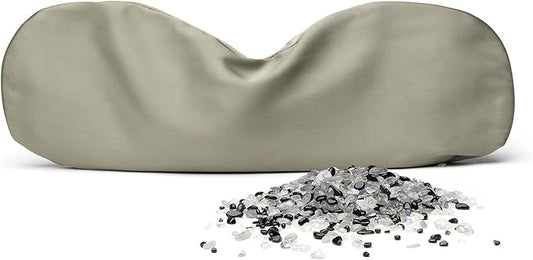 Weighted Eye Pillow for Relaxation, Sleeping, Yoga, SPA and Travelling, 100% Natural Crystals Mixed with Labradorite and Obsidian, Cooling Eye Pillow, Reusable, Relaxation Gift for Women