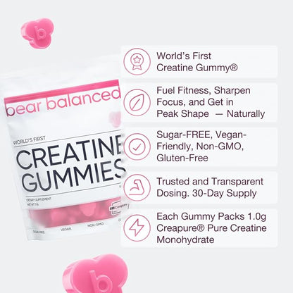 Creatine Gummies for Men & Women - Creatine Monohydrate, L-Theanine, L-Tyrosine & B12 for Muscle Growth, Strength, and Focus, Watermelon Burst, 2 Pack