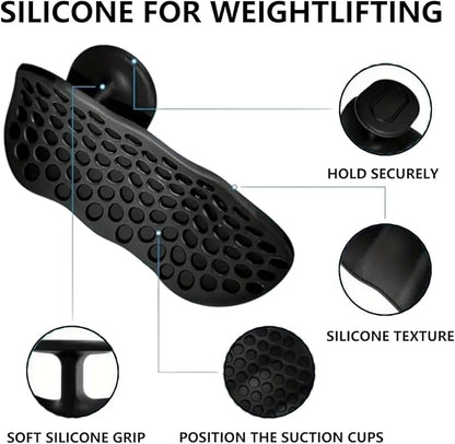 Ergonomic Non-Slip Fitness Grip Pads,Secured Finger Clip Hand Grips for Weightlifting,Pull-Ups,Dumbbells,Gym Workout Gloves,Palm Protectors for Men and Women(Black/Grey)