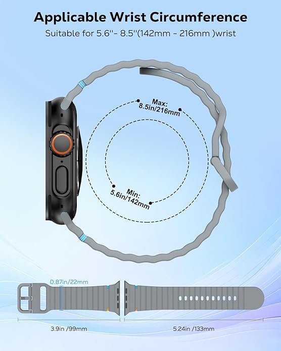 MoKo 2Pack Sport Watch Band Compatible with Apple Watch Band Ultra3/2/1 49mm/Series 11/10/9/8/7/6/5/4/3/2/1/SE3/SE2/SE 46/45/44/42/41/40/38mm,Adjustable Breathable Strap