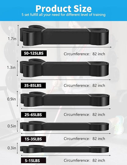 Pull Up Bands, Resistance Bands, Pull Up Assistance Bands Set for Men & Women, Exercise Workout Bands for Working Out, Body Stretching, Physical Therapy, Muscle Training