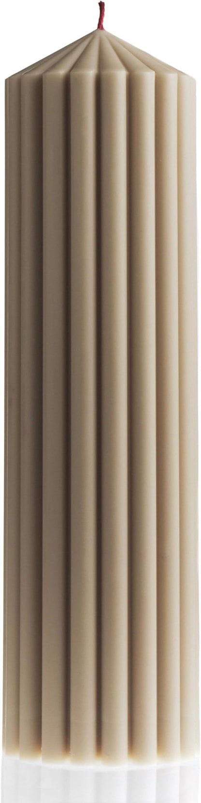 LAWA Ribbed Peak Pillar Candle - Large Beautiful Handmade Pillar Scented Soy Wax Candle Elegant Bubble Aesthetic Candle Housewarming Gift Home Room Shelf Decor Idea Moon Gray (Large)