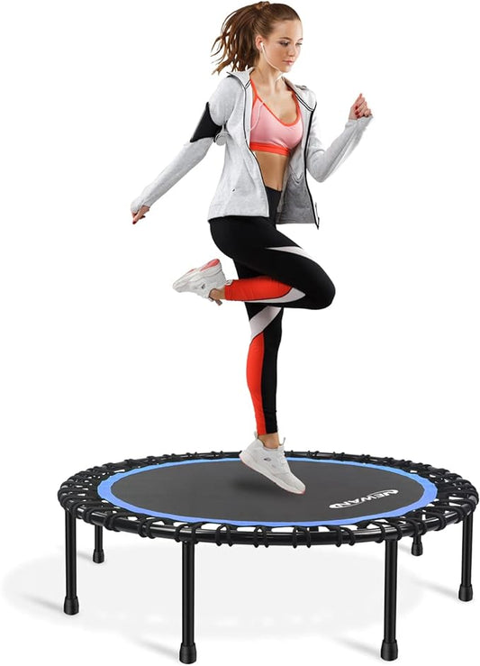 Newan 40"-48" Silent Mini Trampoline Fitness Trampoline Bungee Rebounder Jumping Cardio Trainer Workout for Adults-Max Limit 330lbs