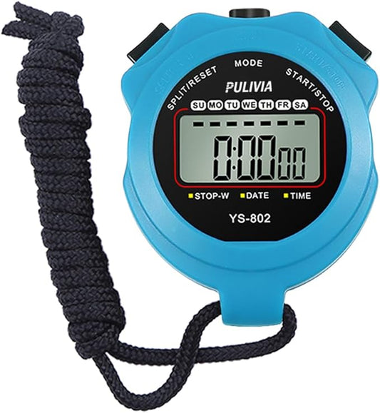 Stopwatch Timer Lap Split Digital Stopwatch with Clock Calendar Alarm, Large Display Stop Watch for Sports Kids Coaches Swimming Running