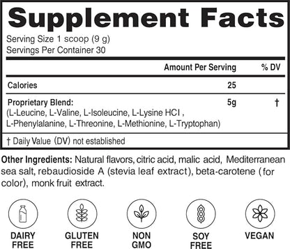 ??Advanced Amino Powder, Amino Acid Supplement, Build Muscle, Post Workout Recovery, Energy,Non-GMO, Gluten Free, Dairy Free, Vegan (30 Servings) (9.52oz, Citrus Zest)