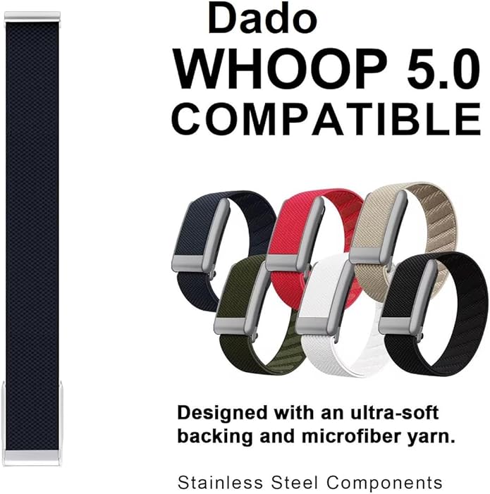 Ultra-soft Nylon Sport Band Compatible with WHOOP 5.0, One, Peak, and Life | Breathable, Durable & Secure Fit Strap | NOT for Gen 4