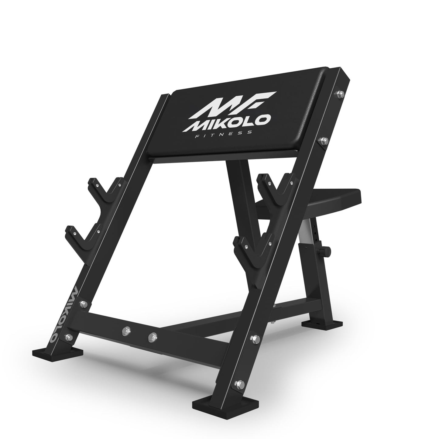 Mikolo Preacher Curl Bench, Seated Arm Isolated Barbell Dumbbell Bicep Station, Bicep Curl Machine