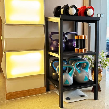 Black Heavy Duty Adjustable Dumbbell Stand - Home Gym Storage Rack with Non-Slip Base, Anti-Tip Safety & Space-Saving Design.