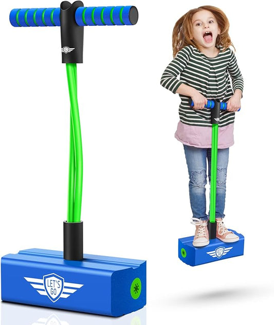 CUUGO LET'S GO! CG Jumping Promotes Growing Taller- Pogo Stick Foam Pogo Jumper for Kids, Toys for 3-12 Year Old Boys Girls Outdoor Toys Indoor Toys Fun Gifts Christmas Stocking Stuffers Gifts