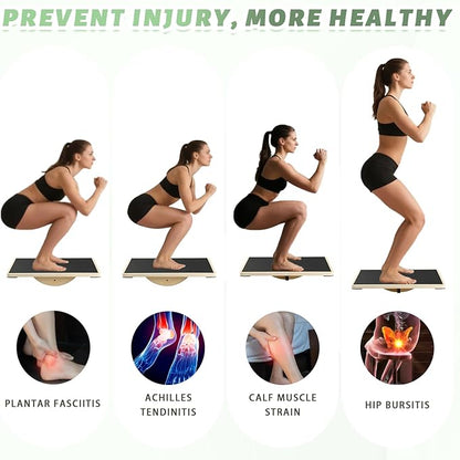 Professional Wooden Balance Board for Adults-Anti-Slip 350LBS Wobble Board for Physical Therapy, Standing Desk, Core Strength-Rocker Board,Balancing Board