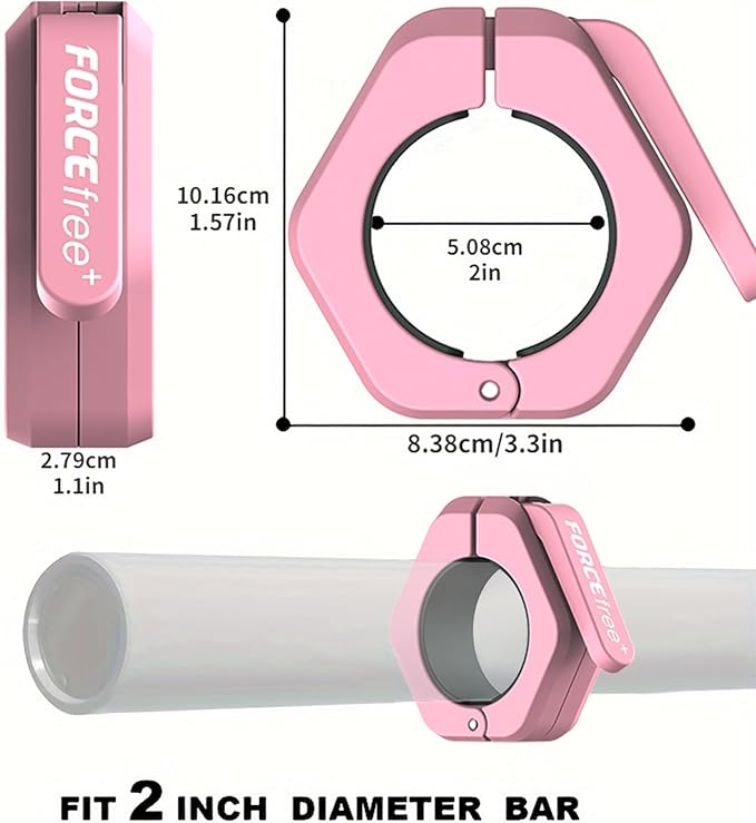 Barbell Clips (Pair), Barbell Clamps, Quick Release Olympic Barbell Clamps with Anti Slip TPR Grip, Barbell Collars for Secure Weightlifting & Powerlifting (Black) (NO MAG, Black)