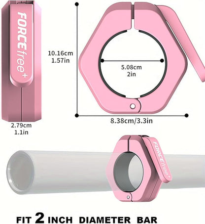 Barbell Clips (Pair), Barbell Clamps, Quick Release Olympic Barbell Clamps with Anti Slip TPR Grip, Barbell Collars for Secure Weightlifting & Powerlifting (Black) (NO MAG, Black)