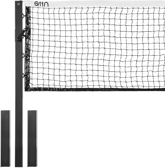 A11N SPORTS Pro-Grade In-Ground Pickleball Net System with Heavy-Duty Carbon Steel Posts, Rust-Proof All-Weather Construction, Easy Sleeve Installation, Official Size for Outdoor Court