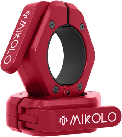 Mikolo Barbell Clamps,2-Inch Olympic Barbell Clips with Anti-Slip TPR Lining and Quick Release for Home and Gym Use