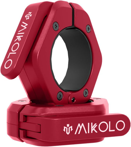 Mikolo Barbell Clamps,2-Inch Olympic Barbell Clips with Anti-Slip TPR Lining and Quick Release for Home and Gym Use