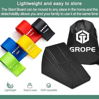 Slant Board Squat Wedge for Calf Stretchingï¼? Pcs 12" x 6.3" Foot Stretcher Balance Board for Plantar Fasciitis, Adjustable Foam Slant Board Wedge Great for Exercises