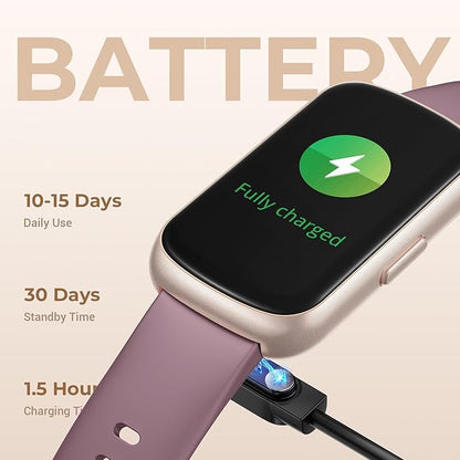 Health Fitness Tracker Smart Watch with 24/7 Heart Rate, Blood Oxygen, Sleep Tracker, Pedometer, 3 Colorful Bands & 3ATM Waterproof Activity Tracker with Step Calorie Counter, Smoke Violet