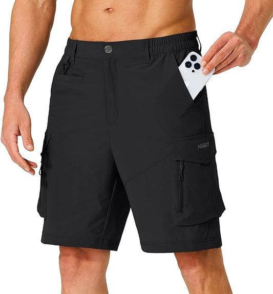 Men's Hiking Cargo Shorts Quick Dry Lightweight Travel Shorts with Multi Pockets for Fishing