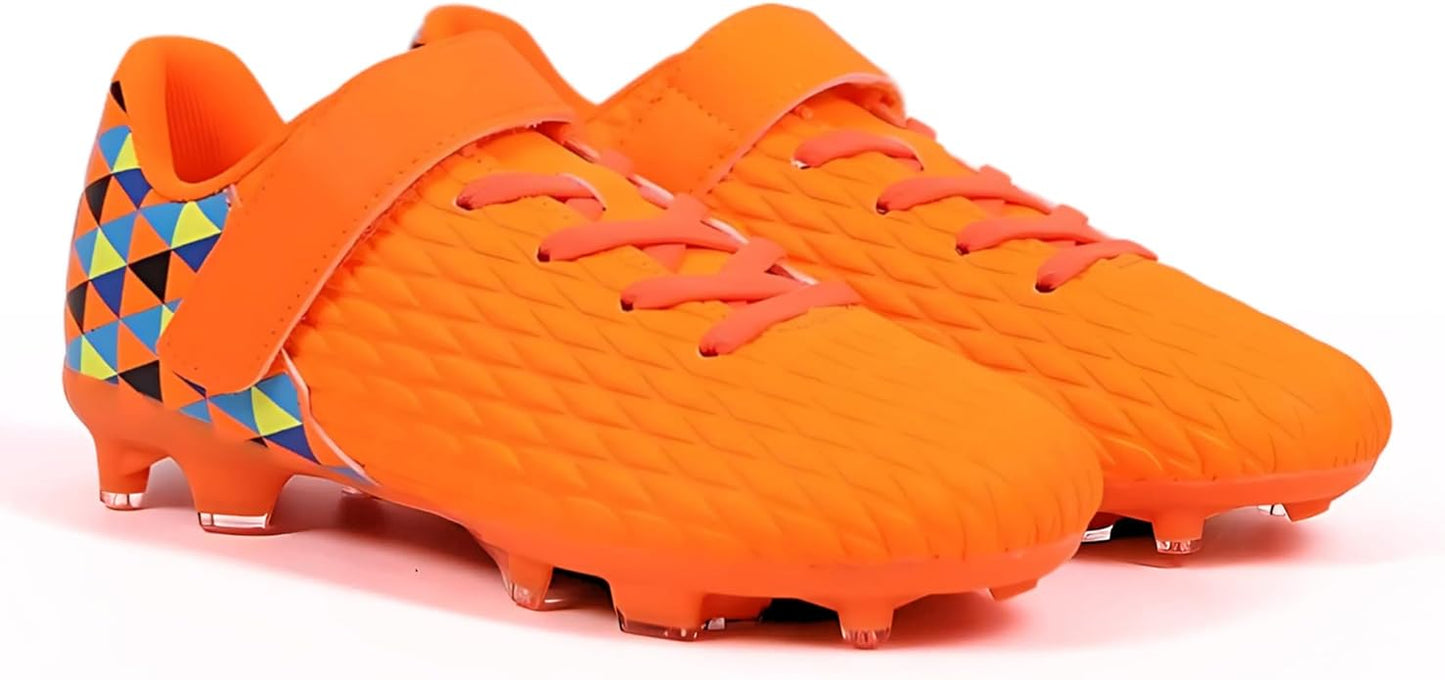 Soccer Cleats for Kids & Youth | Lightweight Football Shoes for Firm Ground | Durable Girls & Boys Soccer Cleats with Non-Slip Sole | Comfortable Soccer Boots | Unisex Size 11-6
