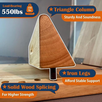 KIJO Studio Professional Wooden Calf Stretcher Slant Board 500 lbs Weight Capacity 16-Angle Adjustable Incline Calf Stretch Slant Board for Calf Stretching Exercise Squat & Physical Therapy