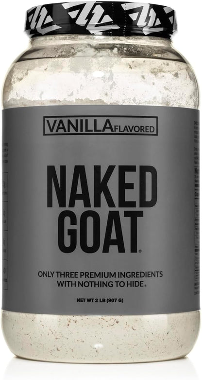 NAKED Goat Vanilla Protein Powder - Pasture Fed Goat Whey Protein Powder from Small-Herd Dairies - Only 3 Ingredients - GMO Free, Soy Free - All Natural - 23 Grams of Protein - 25 Servings
