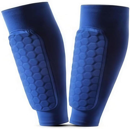 Soccer Shin Guards for Adult, Calf Compression Sleeve with Honeycomb Pads, Lightweight Calf Protective Gear Shin Pads for Football, Baseball, Soccer, Basketball, Running & More