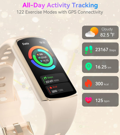 Smart Watch Fitness Tracker with 24/7 Heart Rate, Blood Oxygen Blood Pressure Monitor Sleep Tracker