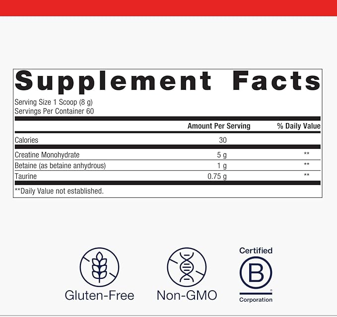 Metagenics Creatine UP - Creatine Monohydrate Powder - Muscle Builder for Lean Muscle Growth* - with Betaine & Taurine - Unflavored - 16.93 oz