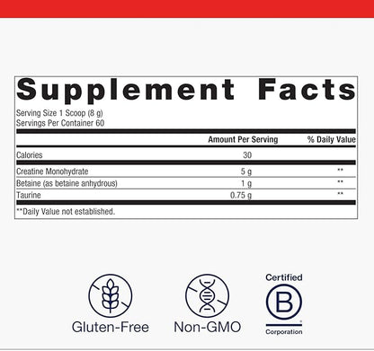 Metagenics Creatine UP - Creatine Monohydrate Powder - Muscle Builder for Lean Muscle Growth* - with Betaine & Taurine - Unflavored - 16.93 oz