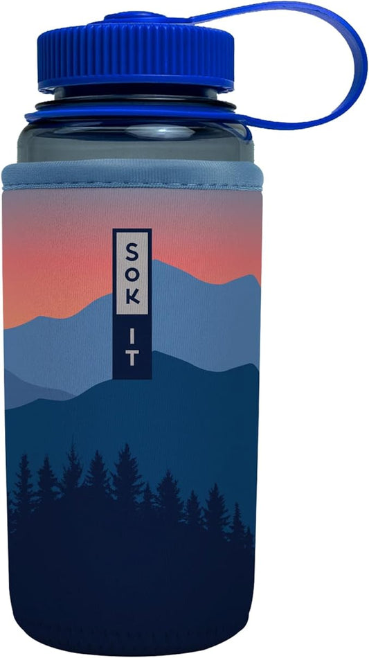Sok It BotlSok Water Bottle Sleeve Insulated Neoprene Cover (Blue Ridge, Fits 16oz CamelBak or Nalgene)