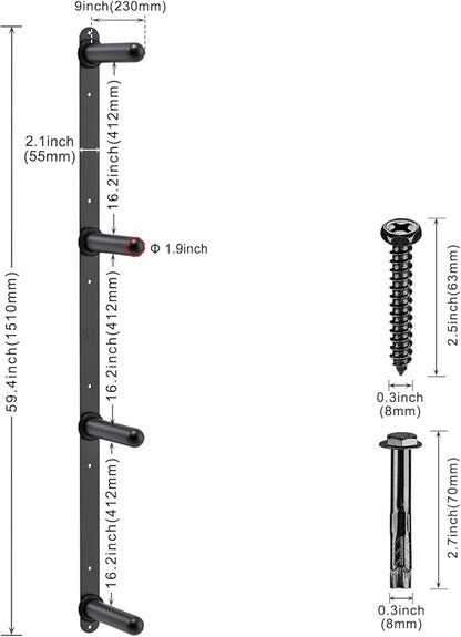 "Kipika Weight Plate Storage Rack - Wall Mounted Weight Plate Holder with Durable Steel Construction Organizer for Olympic Plates, 1000lb Capacity, Space-Saving for Home Gym"