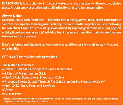 Nakedade Citrus – Performance Enhancing Sports Drink Powder - Electrolyte Powder – No GMOs or Artificial Sweeteners, Gluten-Free, Soy-Free, Dairy-Free –