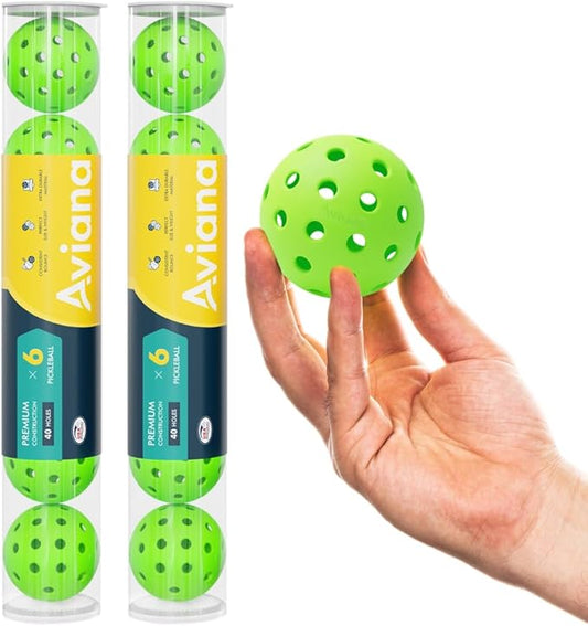 Aviana Outdoor Pickleball Balls - USAPA Approved for Tournament Play | Durable 40-Hole Design |