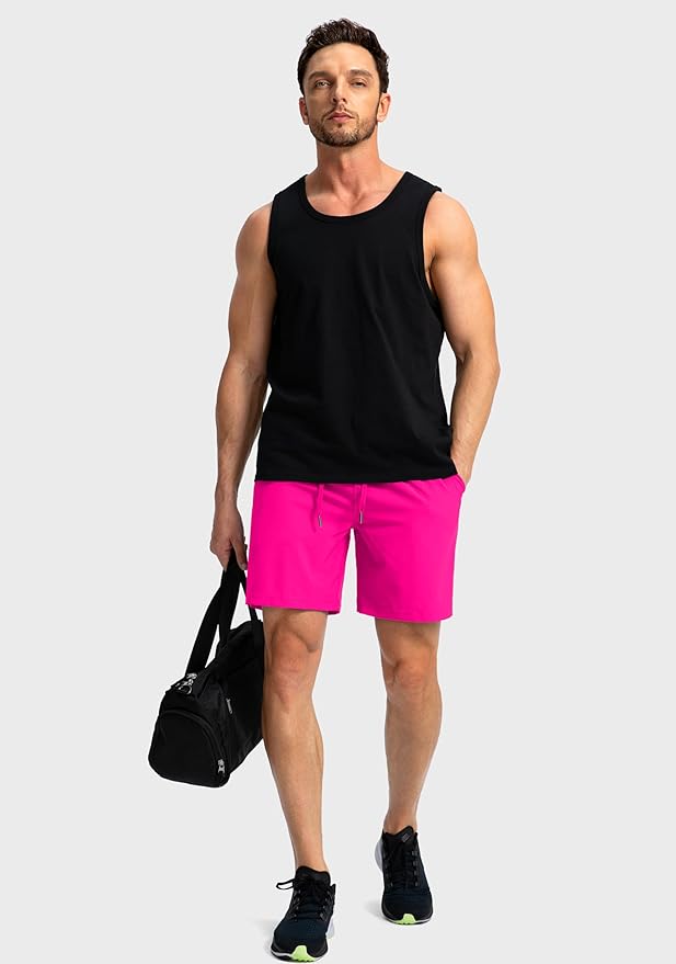 Men's Running Shorts with Zipper Pockets 9 Inch/ 7 Inch / 5 Inch Lightweight Quick Dry Gym Workout Athletic Shorts for Men(9 inch)