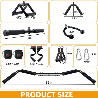 Cable Attachments for Gym,Cable Machine Accessories for Home Gym, Triceps Pull Down Attachment, LAT