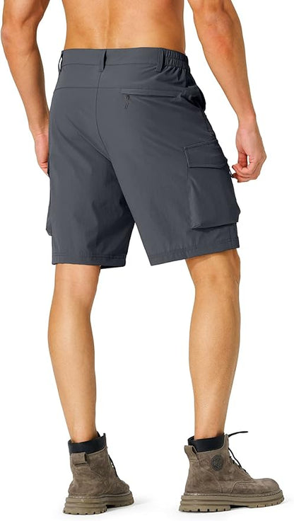 Men's Hiking Cargo Shorts Quick Dry Lightweight Travel Shorts with Multi Pockets for Fishing Camping Golf