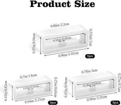 Xindojuz 9 PCS Watch Band Loop, White Silicone Magic Band Clips, Rubber Watch Strap Bands Holder Retainer Keepers Fastener Rings Replacement for Smartwatch Accessories Forerunner Bands (18/20/22 mm)