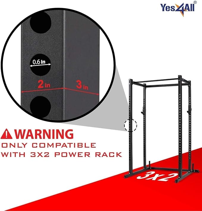 Yes4All Power Rack J-Hooks & Attachments ??Heavy Duty Barbell Holders Compatible with 2x2 & 3x3 Power Racks for Home Gym