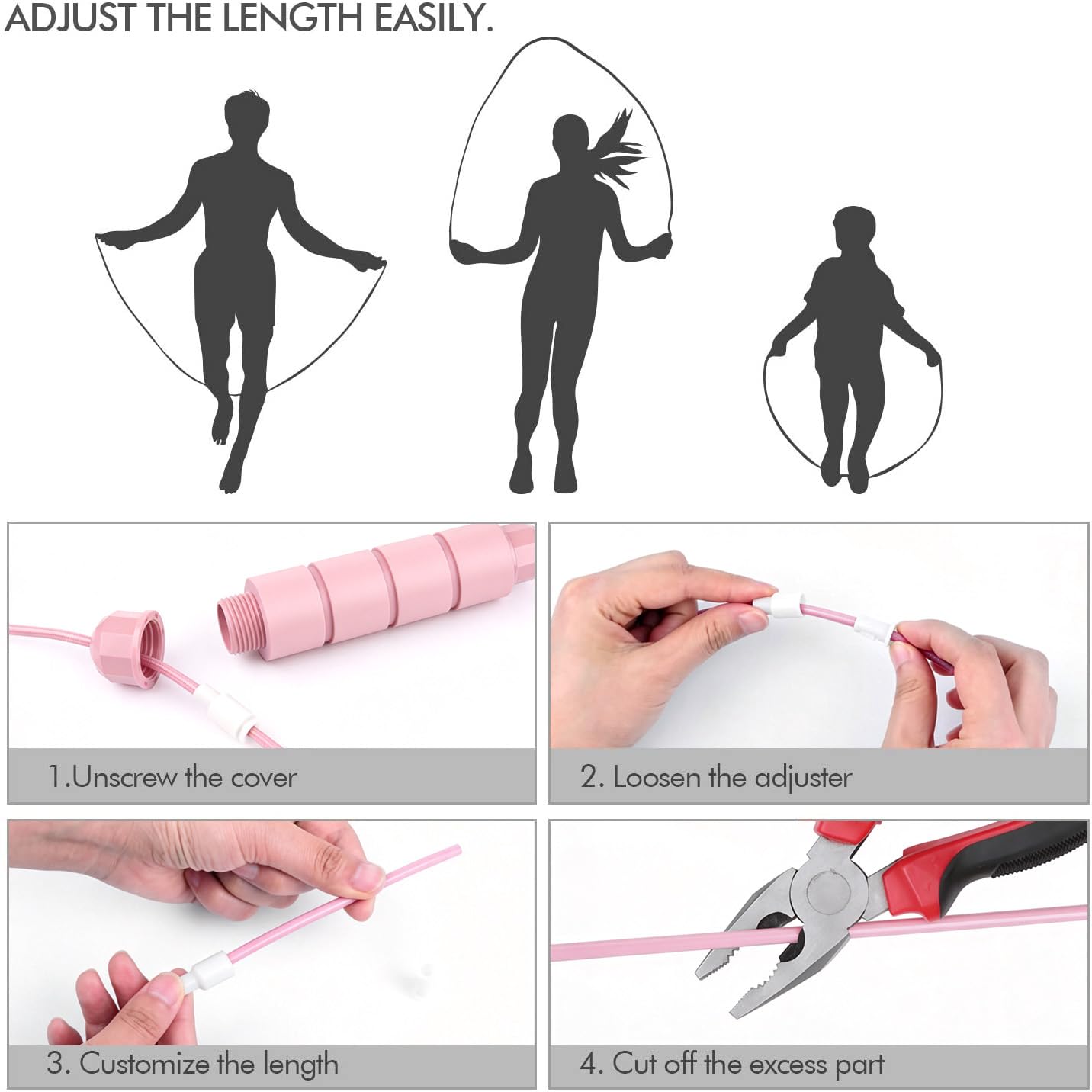 Jump Rope, Tangle-Free Rapid Speed Jumping Rope Cable with Ball Bearings for Women, Men, and Kids