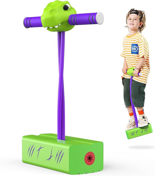 CUUGO LET'S GO! CG Jumping Promotes Growing Taller- Pogo Stick Foam Pogo Jumper for Kids, Toys for 3-12 Year Old Boys Girls Outdoor Toys Indoor Toys Fun Gifts Christmas Stocking Stuffers Gifts